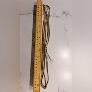 Chan Luu 72” White Leather and Gold Nugget Bracelet